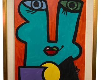 GEORGE COLIN (American, 1929-2014) Neo-Cubist Portrait of a Woman