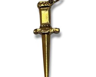 14k Gold Sword Charm
