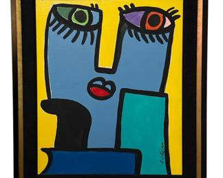 GEORGE COLIN (American, 1929-2014) Neo-Cubist Portrait of a Woman