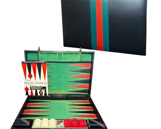 Vintage GUCCI Style Backgammon Game and Leather Case
