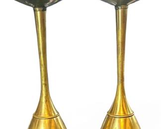 Japanese Modernist Candle Holders, Brass