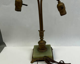 Lot 49: Vintage Onyx & Brass Lamp