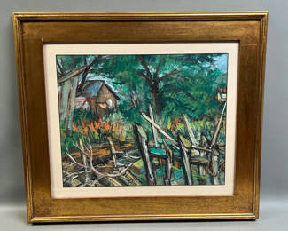 Lot 7: Signed Impressionist Landscape Painting