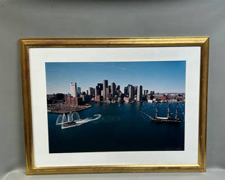 Lot 34: Vintage Photograph of Boston Harbor Signed