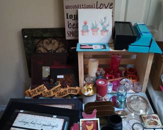 Wooden signs candles