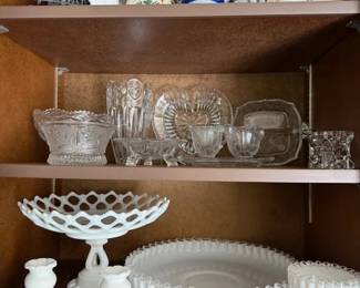 Crystal and Milk Glass dishes