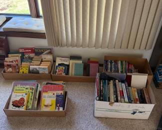 Books - romance, thriller, children's, cooking, array of hard cover