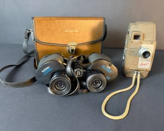 Vintage Revere Ranger Model 81 Movie Camera Bushnell Sportview Binoculars Vintage optical and cam