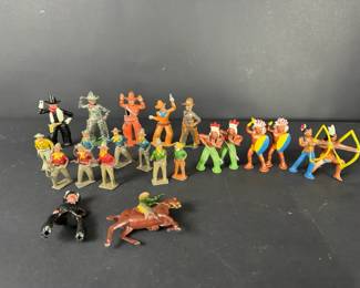 Barclay Manoil USA England Lead Toy Figure Lot Cowboys Indians Western Riders Archers