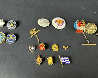 1944 Roosevelt Truman Political Pinback Assorted Enamel Lapel Pin Collection Lot