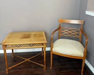 Thomasville ChinoiserieStyle Wood Accent Table Armchair