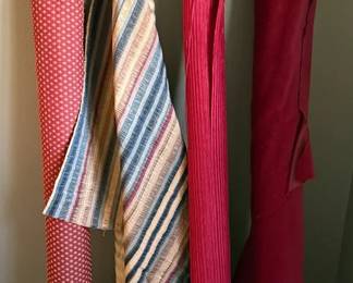 Assorted Vintage Upholstery Drapery Fabric on Rolls Stripes, Textured Woven Patterns