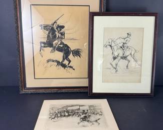 R.H. Palenske, John R. Neill E.H. Burmester Western Cowboy Art Print Lot