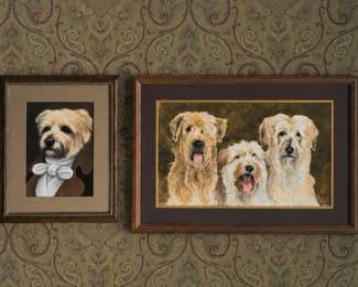 Framed Dog Portrait Artwork Pair