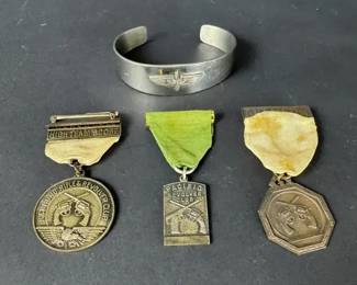 Richmond Rifle Revolver Club Pacific Revolver Club Shooting Medals Aviation Cuff Lot