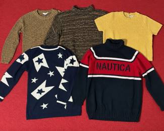 Womens Sweater Lot Nautica Anne Klein Company Ellen Tracy Wool Cotton Knit Size M