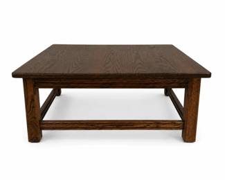Arts Crafts Mission Style Oak Coffee Table with QuarterSawn Grain, 38 Square