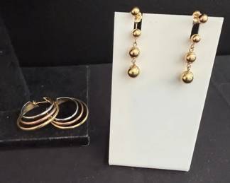 4.00g 14K Gold Assorted Hoop Dangle Earrings