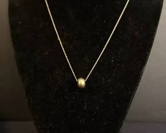 4.54g Total Weight 14K Gold Necklace CZ Ring
