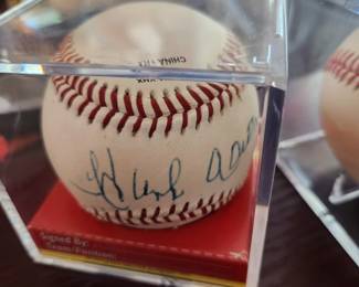 Hank Aaron Autographed Baseball
