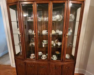 Beautiful Campaign Style Display Cabinet with Brass Details