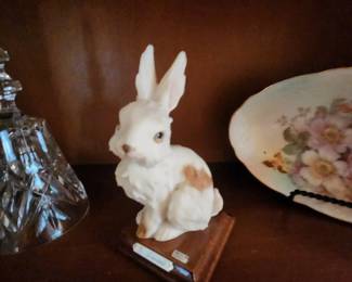Vintage Giuseppe Bunny Porcelain Statue
