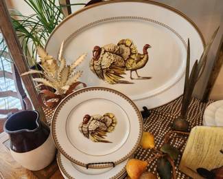 Williams Sonoma Turkey Platter and Plates