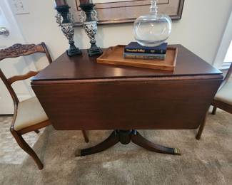 Drop Side Table with Brass Feet