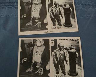 vintage promotional photo cards featuring Pat Bilon, E.T. Extraterrestrial