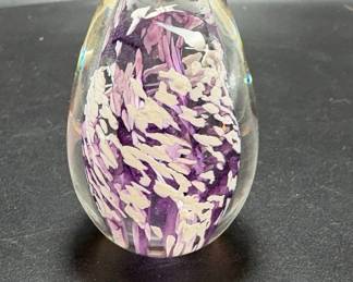 Signed art glass paperweight