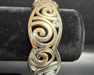 Brighton silver cuff with Swarovski crystals