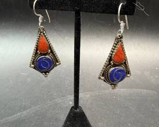 Tibetan sterling silver earrings