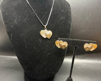 Heart pendant with matching earrings