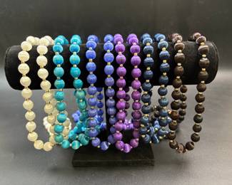 Silk thread wrapped beaded necklaces