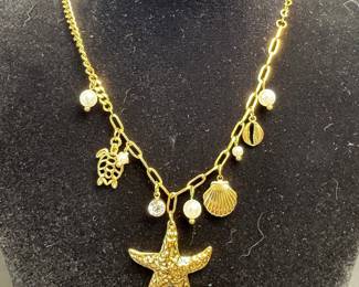 Triple Gold plated starfish necklace