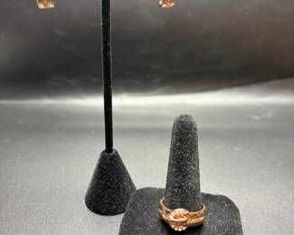 Matching earring and ring set