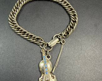 Violin charm bracelet