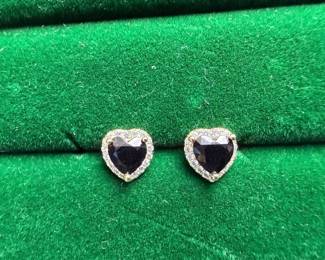 Sterling silver and onyx earrings