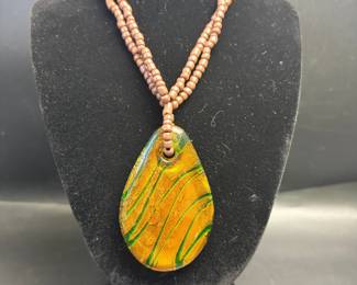 Art glass necklace