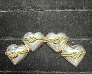 Sterling silver heart brooch