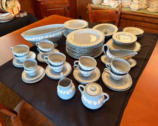 WEDGEWOOD EMBOSSED QUEENSWARE CHINA SET