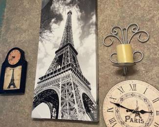 Eiffel Tower Picture and Clock