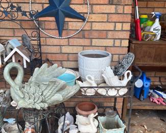 Swan Planter and Planter Pots