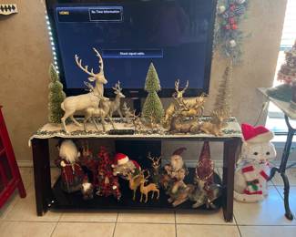 Large TV and Christmas Decor