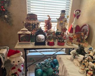 Christmas Decor and Lots of different color Bulbs