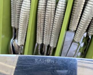 Samurai teak handle flatware