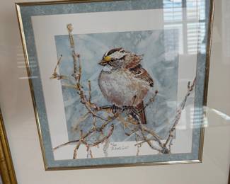 signed bird print