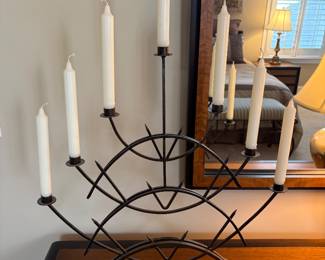 Large wrought iron candelabra -pair