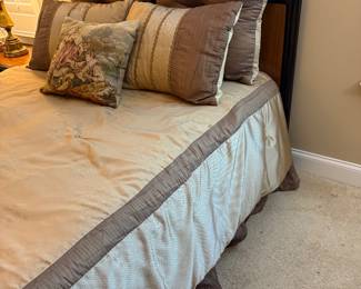 silk bedding in master