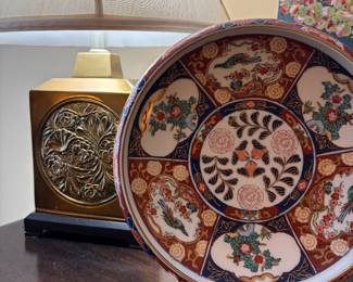 Brass lamp; Asian inspired decor
